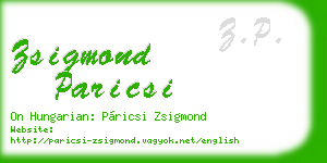 zsigmond paricsi business card