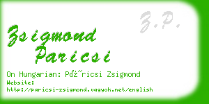 zsigmond paricsi business card
